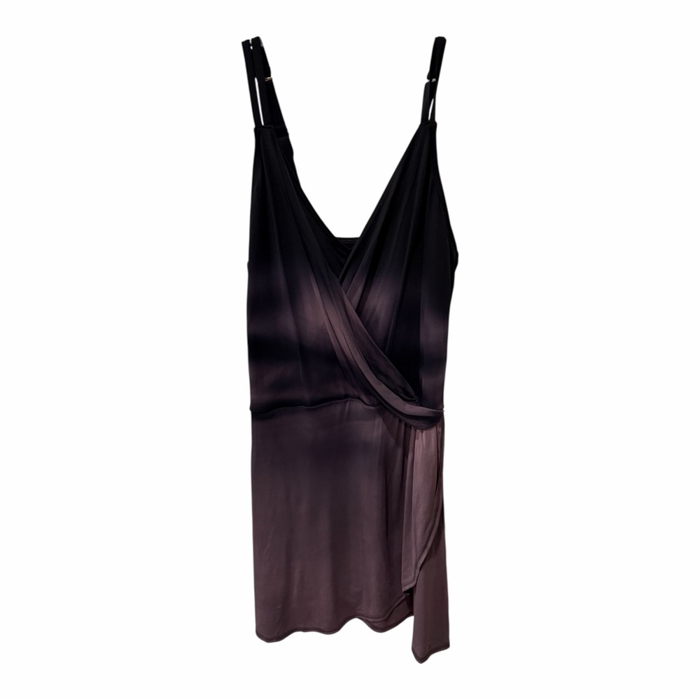 Lands' End Black & Grey One-Piece Swim Dress